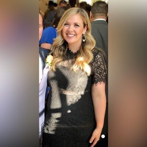 Lulus black lace midi dress